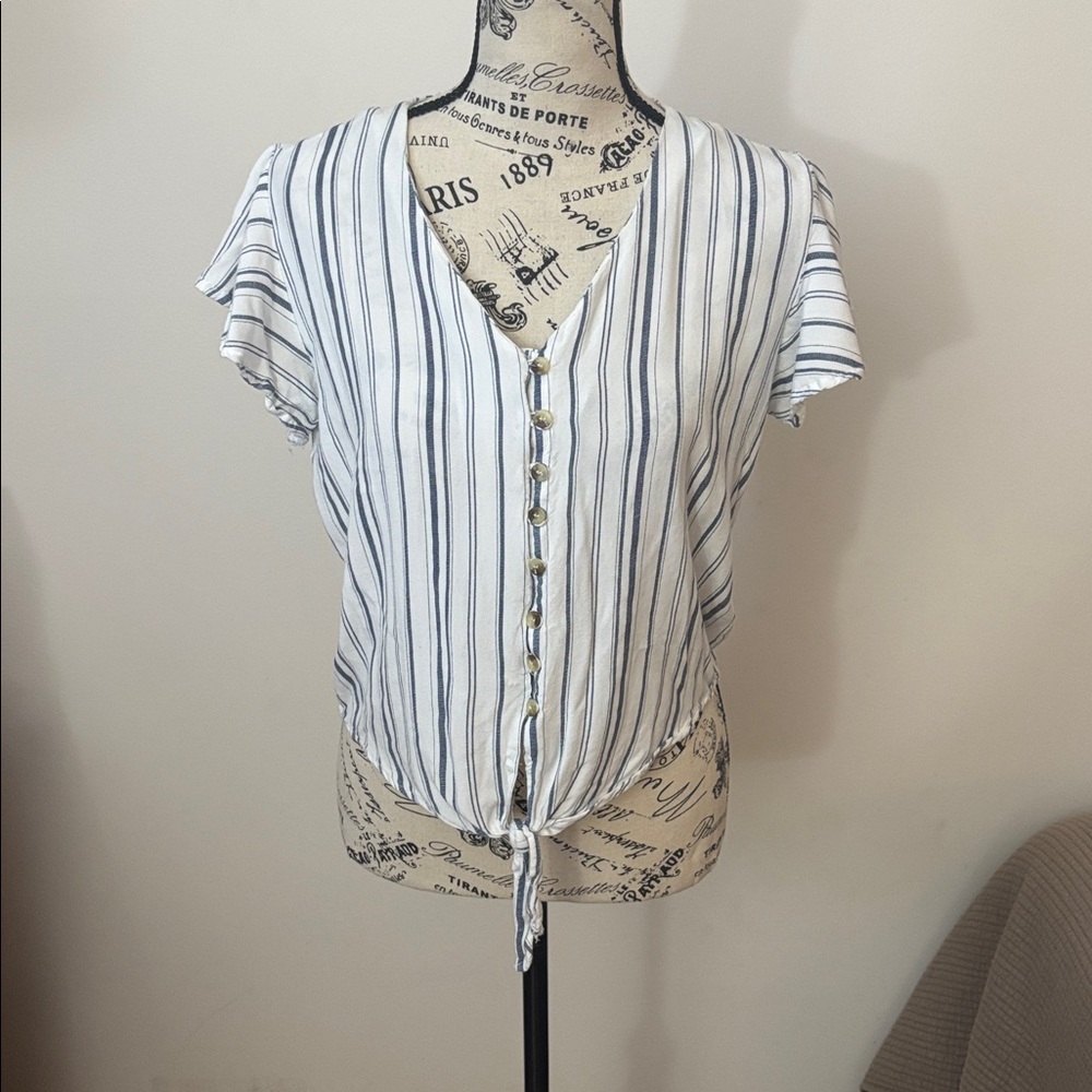Style Envy Striped Button-Down Top
